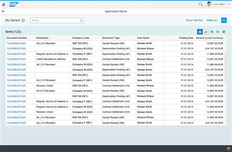 List Report Floorplan Sap Fiori Design Guidelines