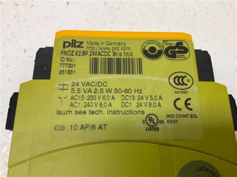 Pilz Pnoz X P V Acdc N O N C Rel Di Sicurezza Vac Dc