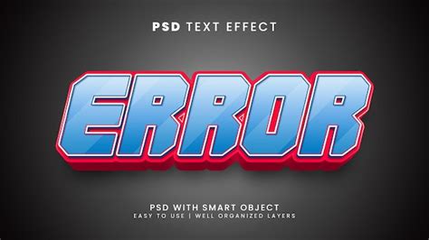 Premium PSD Error 3d Editable Text Effect Style