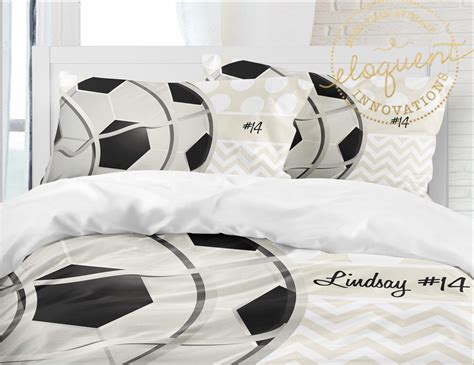 Soccer Duvet Cover Soccer T Bedding Set Personalized Etsy Soccer