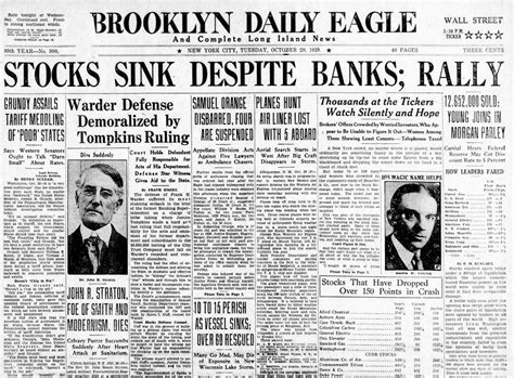 The Great Depression: Newspaper headlines from the 1929 stock market crash - Click Americana