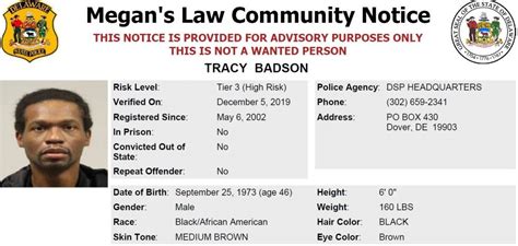 Homeless Sex Offender Notification Delaware State Police State Of Delaware