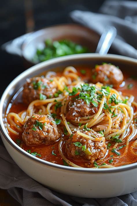 Hearty Spaghetti And Meatball Soup Recipe Artofit