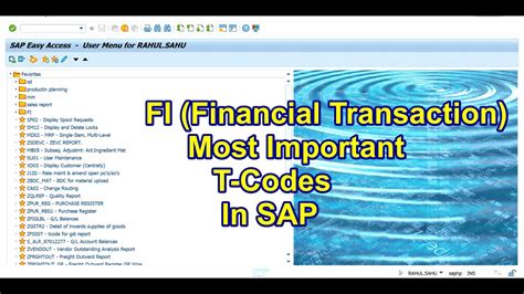 User Guide To Sap Fico Users Complete Transaction Codes For Sap Fico