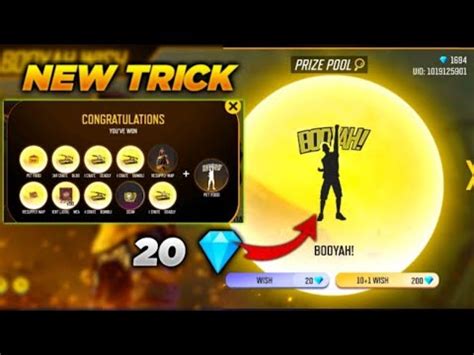 Free Fire Booyah Wish New Event Gloo Wall Or Emote Kitna Diamond Me