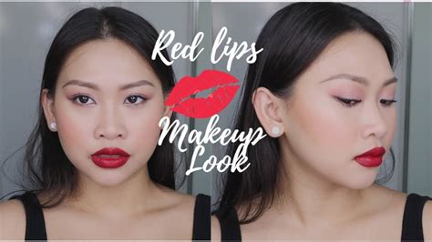 Simple And Natural Makeup With Red Lips Tutorial Minimalist Makeup No Foundation Makeup