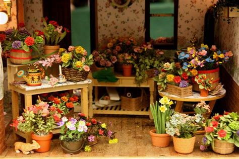 Custom Miniature Flower Shop Container Made From Books