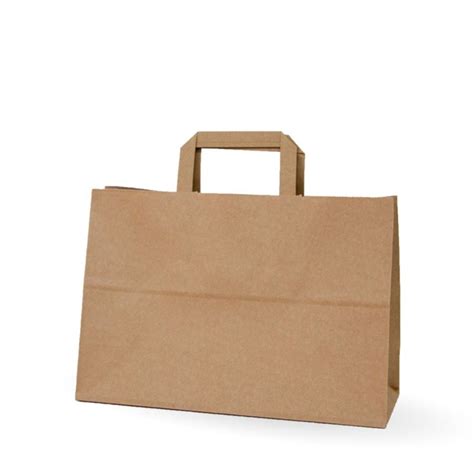 Bolsa De Papel Kraft Con Asa Plana Caja Uds Medida X Cm