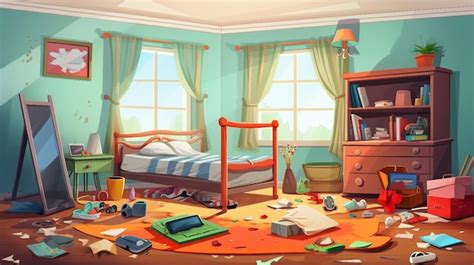 Messy Bedroom Illustration Ai Generated Premium Ai Generated Image