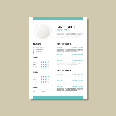 Modern Blue Creative Resume Design Template 13895664 Vector Art At Vecteezy