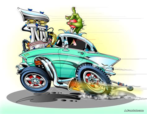 57 Gasser By Bonz00znob Cool Car Drawings Truck Art Car Cartoon