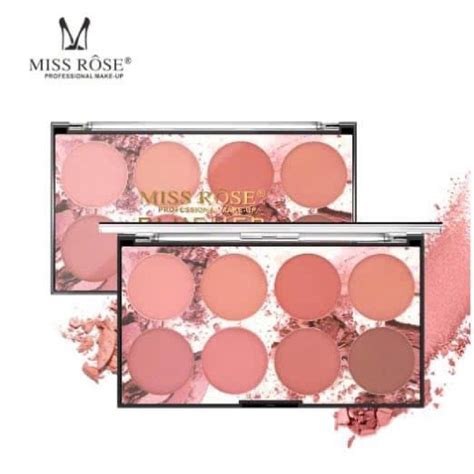 Bảng Phấn Má Miss Rose 8 Màu Chính Hãng Tone màu Tây nude cực sang và xinh