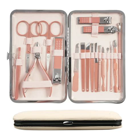 Uugee 18pcs Nail Clipper Manicure Set For Adult Professional Stainless