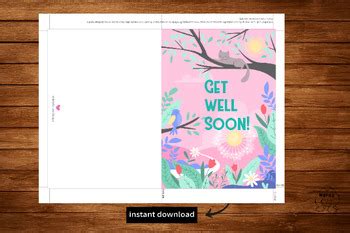 Get well soon card,printable ,printable Feel better soon. by MokileArt