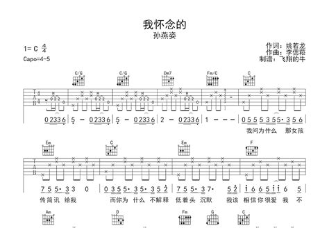 我怀念的吉他谱孙燕姿c调弹唱89专辑版 吉他世界