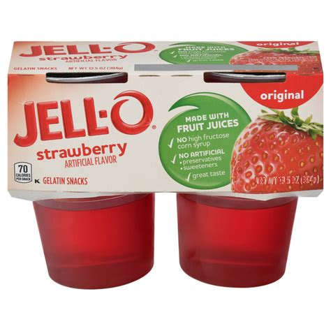 Save On Jell O Original Gelatin Snack Cups Strawberry 4 Ct Order Online Delivery Giant