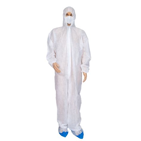 Smspppe Ppe Supply 65gsm Coverall Isolation Suit Disposable