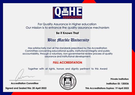 Accreditation – Blue Marble University