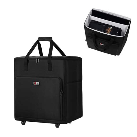 Buwico Desktop Pc Computer Travel Storage Carrying Case Bag With Wheels