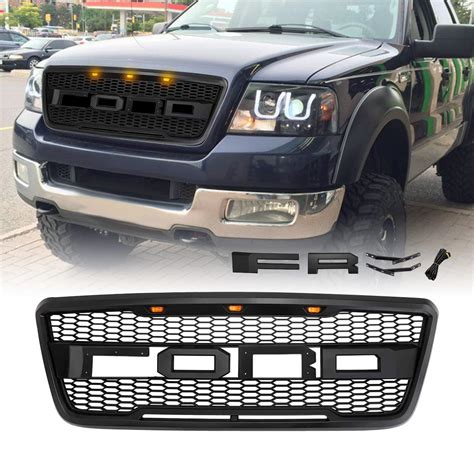 Buy Front Grill For Ford F150 F 150 2004 2008 Raptor Style Grille W Led Front Grill Matte