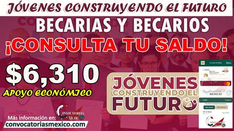 ≫ ¡consulta Tu Saldo Jóvenes Construyendo El Futuro Apoyo Económico De 6 Mil 310 Pesos ️