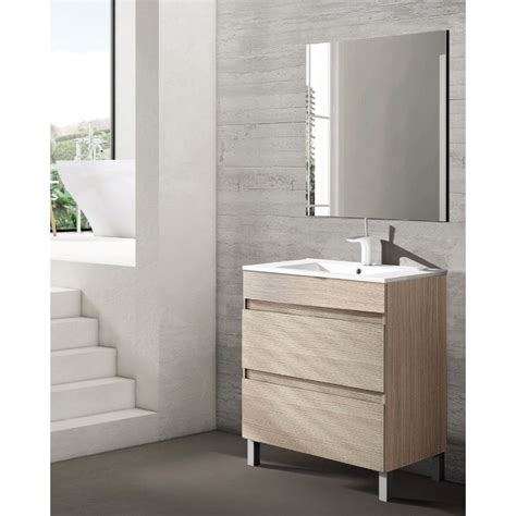 Mueble de baño Box 80cm con 2 cajones y patas marca Visobath