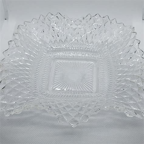 Indiana Glass Dining Vintage Indiana Glass Diamond Point Clear