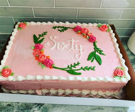 60th Birthday cake for my mom | Birthday sheet cakes, Sheet cake ...