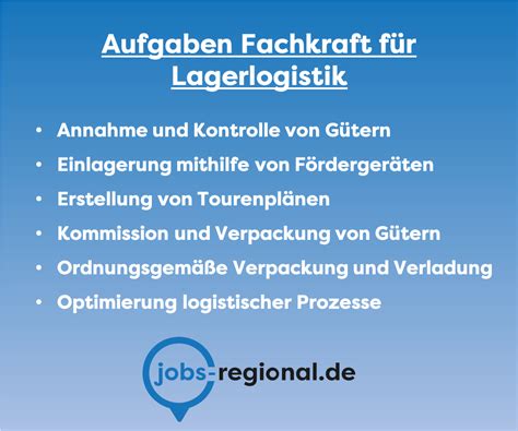 Aufgaben einer Fachkraft für Lagerlogistik Ausbildungsberufe Job