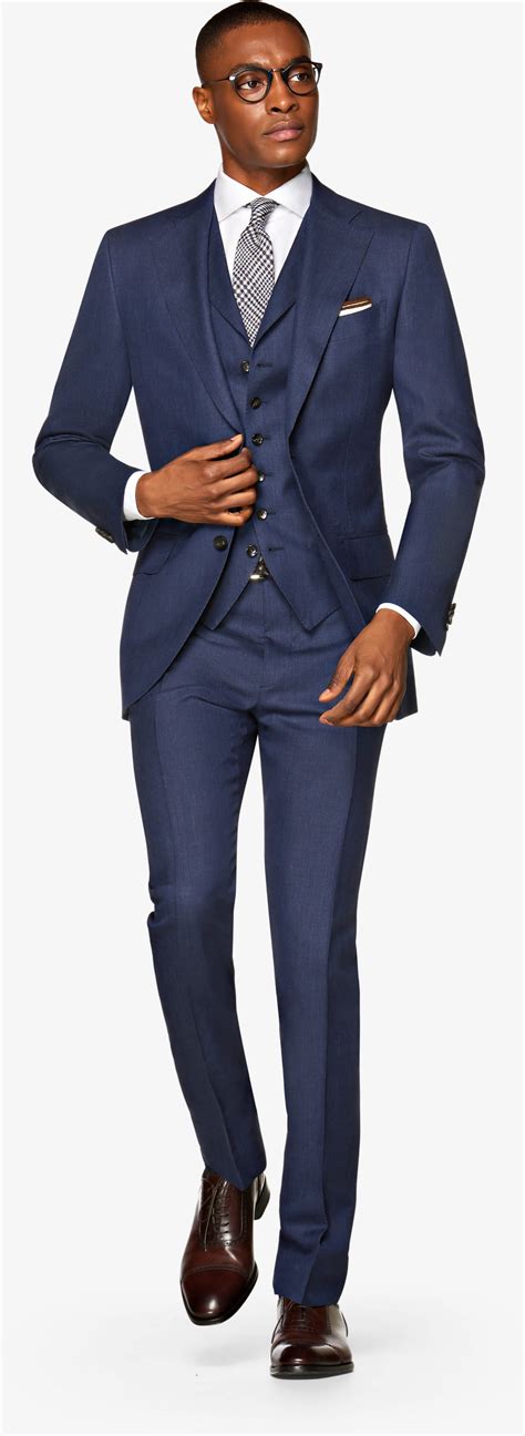 Suit Mid Blue Plain Lazio P I Suitsupply Online Store Mid Blue