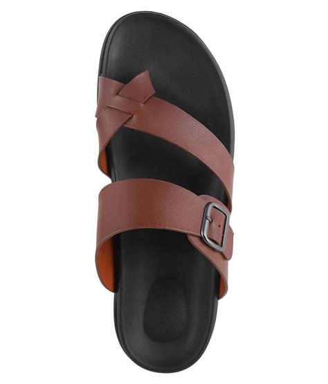 Metro Brown Synthetic Leather Sandals Buy Metro Brown Synthetic