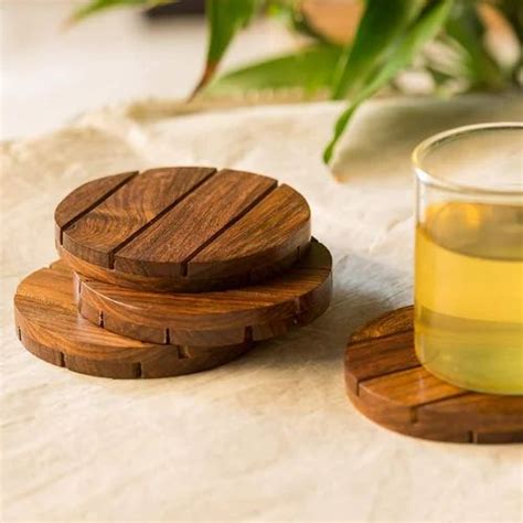 Sawi Decorative Hand Crafted Wooden Coasters For Kitchen Dining Home