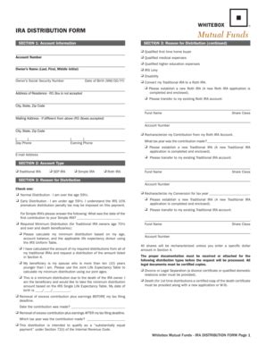 Fillable Online Ira Distribution Form Whitebox Fax Email Print