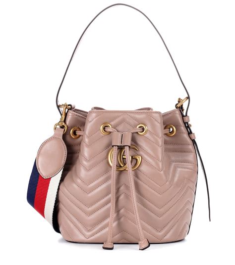 Gucci Gg Marmont Quilted Leather Bucket Bag Light Pink Modesens