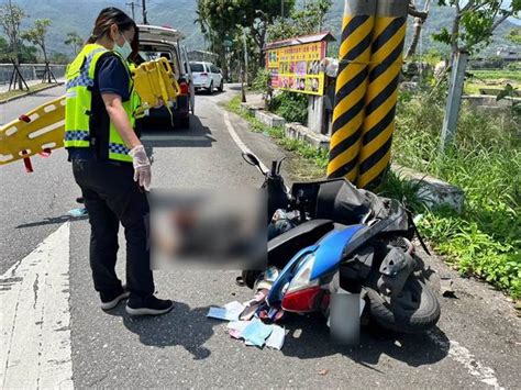 花蓮無照男騎車自撞電桿 安全帽噴飛頭部重創不治 社會 中時