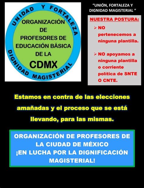 Organización de Profesores de la CDMX no apoya al SNTE ni a la CNTE en