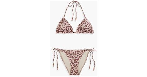 Zimmermann Leopard Print Triangle Bikini Lyst