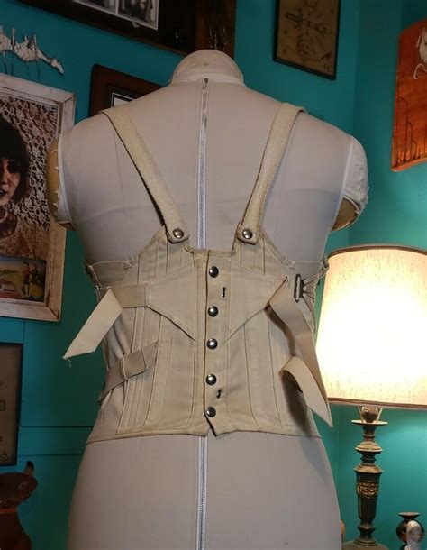 Vintage 1930s Camp White Fan Laced Corset Girdle Shap Gem