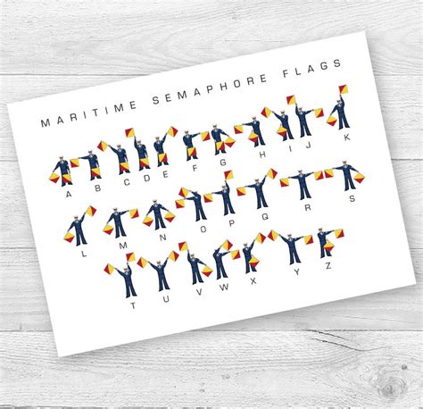 Semaphore Flags Alphabet Card Glyn West Design