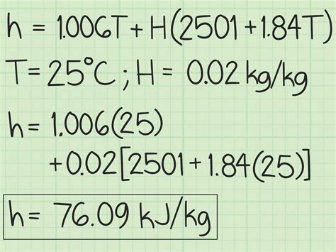 How To Calculate The Enthalpy Of Moist Air