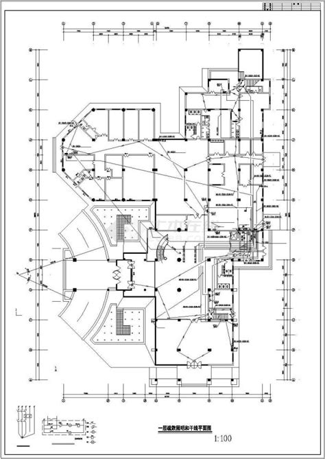 培训中心6层综合楼电气施工图实验楼建筑电气设计施工图土木在线