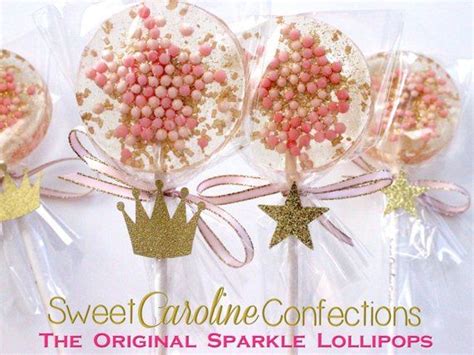 Princess Party Pink Gold Lollipops W Crown Or Star Tag Pink Gold