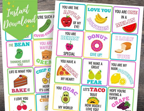 Printable Lunch Box Jokes For Kids Lunchbox Notes Funny Etsy