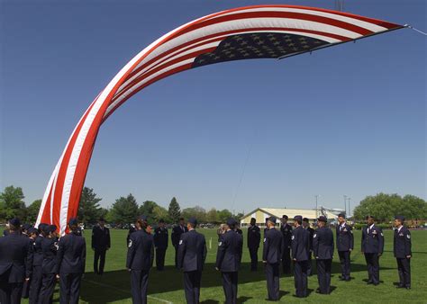 US Air Force (USAF) Non-Commissioned Officers (NCO) raise a large ...