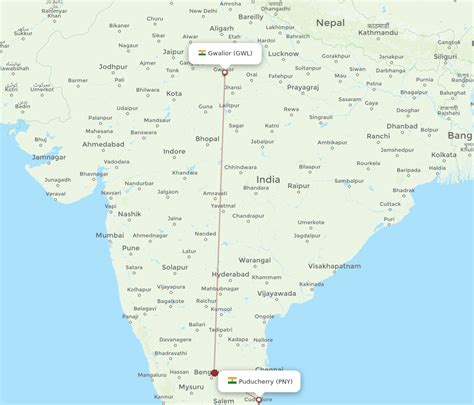 Flights From Gwalior To Puducherry Gwl To Pny Flight Routes