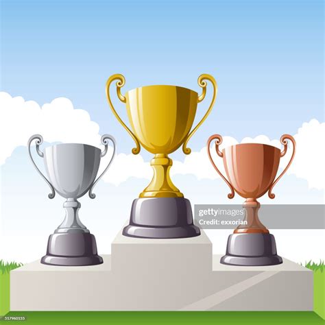 Gold Silver And Bronze Trophy Set High Res Vector Graphic Getty Images