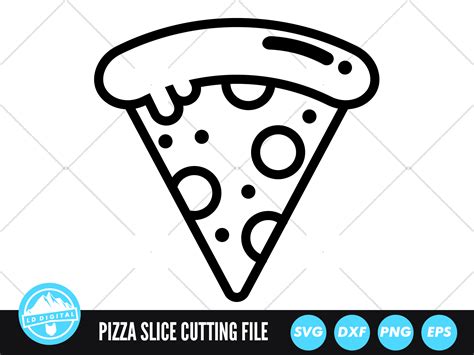 Pizza Slice Outline Svg Pizza Slice Cut File Pepperoni Pizza Svg By