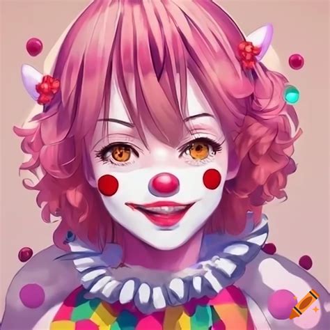 Anime Girl In Pink Clown Outfit On Craiyon