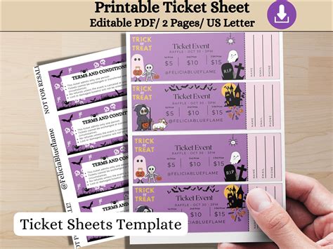 Printable Raffle, Editable Raffle Template Ticket, Diy Ticket, Custom ...