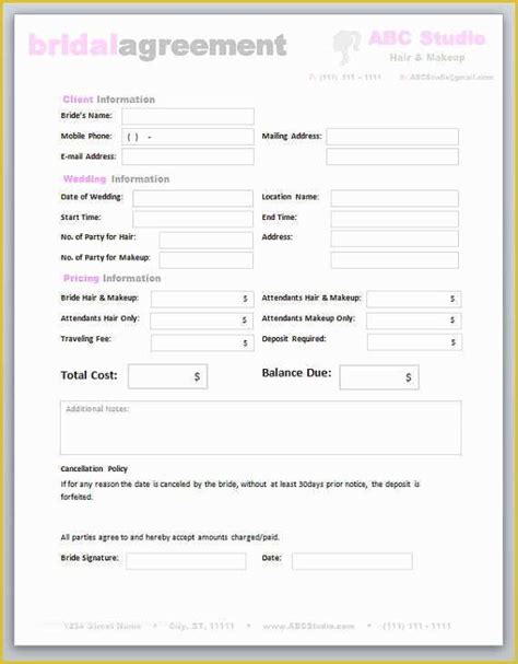 Salon Job Application Template